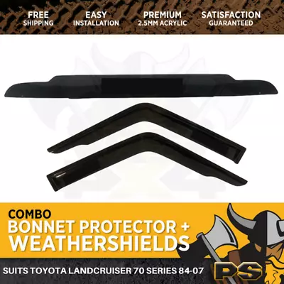 Bonnet Protector & Window Visors Suit Toyota Landcruiser 70 75 76 Series 84-07 • $129