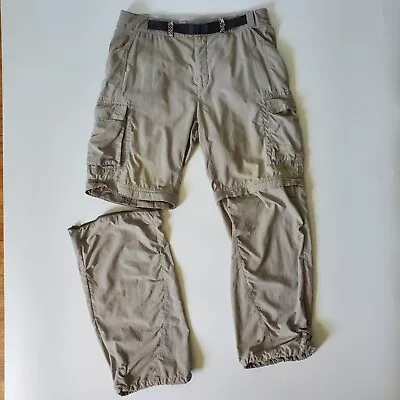 Mountain Hardwear Convertible Pants 38 Beige Nylon Softshell Mid Rise Bungee Hem • $19.99