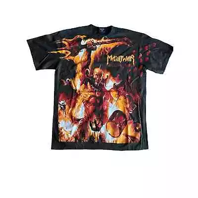 Manowar Hell On Stage AOP ‘92 Bootleg On XL Giant USA Made Single Stitch Tshirt • $70