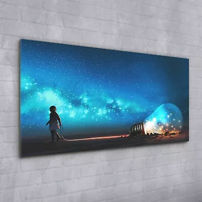 £80.95 • Buy Wall Art Tempered Glass Print Painting Space Dust Bulb Boy 100x50
