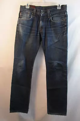 J Brand Jeans Men 30 Blue Whiskers Five Pocket Kane Slim Straight Raw Wash Denim • $19.99