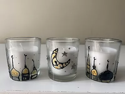 3 Hand Painted Happy Eid’’ Candle Holders By Piret Randam • £15.50