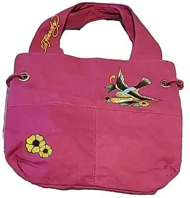 Ed Hardy Tote Bag Handbag Pink Hummingbird Flowers • $18.10