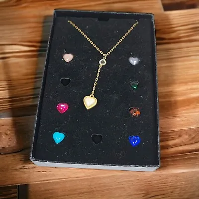 $38.99 • Buy Joan Rivers Vintage Gold Tone Heart Necklace Interchangeable Stones Original Box
