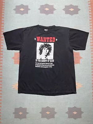 Vintage The Doors Band T Shirt Jim Morrison Mugshot Wanted Double Sided 90s XL • $50