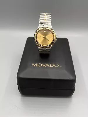 Swiss MOVADO MANS WRIST WATCH SINCE 1881 #47A4082N GOLD/SS CASE GOLD BEZEL • $173.79