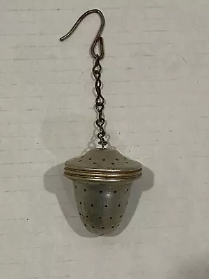Vintage Aluminum Tea Ball Infuser Strainer With Chain & Hook • $9.25