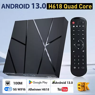 Android 13 TV Box T95 Smart TV Box 2.4G& 5G Quad Core 4K Bluetooth Media Player • £12.99