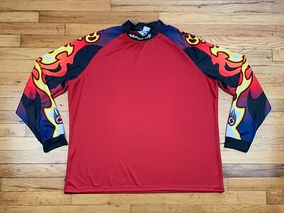 Vintage Sugoi Size XL Long Sleeve Flames Cycling Jersey • $28.88