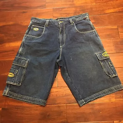 Vintage FUBU Shorts Men’s 40 Y2K Denim Baggy Cargo Carpenter Blue • $38.69