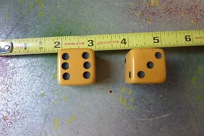 Vintage Butterscotch Bakelite Dice Pair 1 In. • $29.99