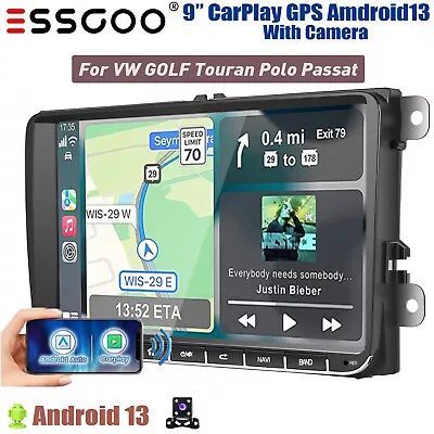 For VW Golf MK5 Polo Passat Android 13 Carplay 9 Car Stereo Radio GPS BT +Camera • $101.98