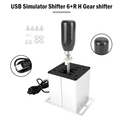 $81.88 • Buy 6+R USB Simulator H Gear Shifter For Logitech G29 G920 Steering Wheel PC Silver