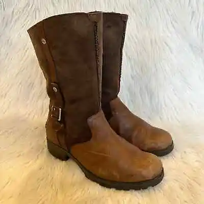 UGG Bellevue Shearling Lined Boot Leather Suede Sheepskin Snow Boots Size 9 • $55.99