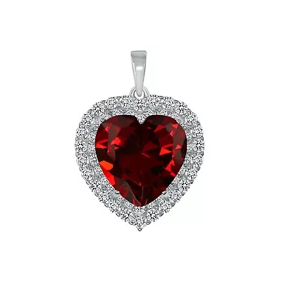 £23.36 • Buy 925 Sterling Silver Heart CZ Pendant Box Necklace Rhodium Plated AntiTarnish