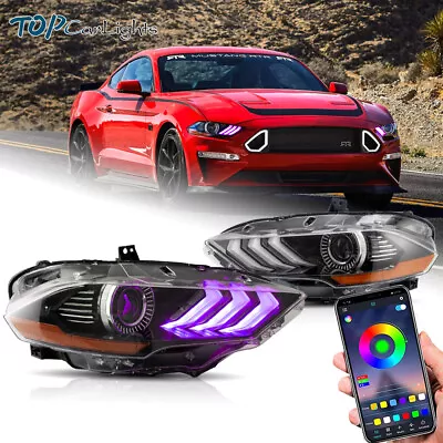 VLAND Full LED Projector Headlights RGB DRL For Ford Mustang 2018-2022 LH+RH • $469.99