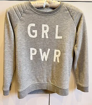 Zoe Karssen ‘GRL PWR’ Light Grey Sweatshirt Size Large/UK10-12 Good Condition • £19.50