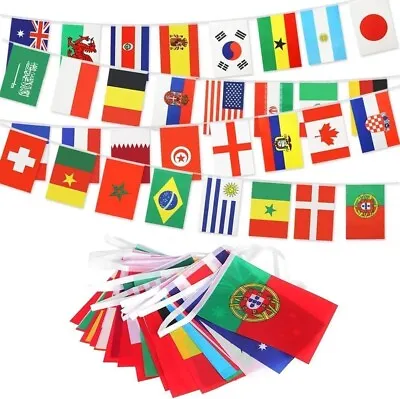 12M Party Flag European Nations Bunting Fabric Premium Quality 32 National Flags • £4.99