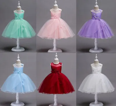 3D Floral Applique Flower Girl Dress For Pageant Wedding Party Dress Up • $22.98