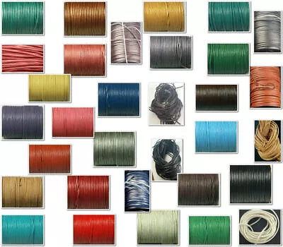 Flat Round Leather Cord Lace For Crafting & Shoes/Deck/Boot Laces Cut To Length • £2.99