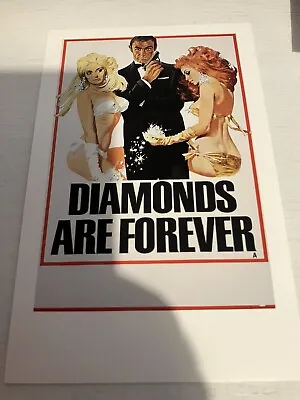 James Bond Postcard   Uk Advance Poster For Diamonds Are Forever • £2.49