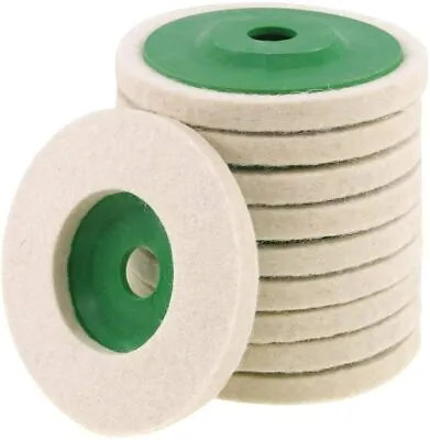 10 Pack 4   Wool Polishing Discs For Angle Grinder Finishing Wheel Buffing Pads • $15.66