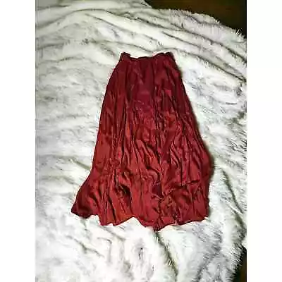 Urban CoCo Small Red Sheer Slit Maxi Skirt • $15