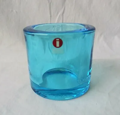 Light Blue Glass Votive Candle Holder IIttala KIVI MariMekko • $31.79