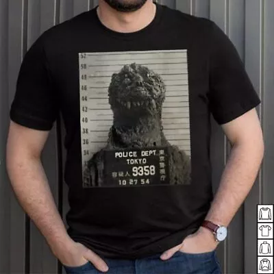 NEW Godzilla Mugshot Vintage T-Shirt S-5XL • $22.99