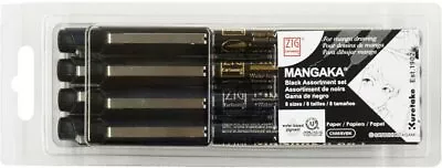 Kuretake ZIG Cartoonist MANGAKA BLACK8V  CNM / 8VBK Fineliner Pens  • £20.83