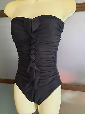 MIRACLESUIT Swimsuit Bathing Suit Straplesd Sexy Slimming Ruffles Texture Sz XS • $34