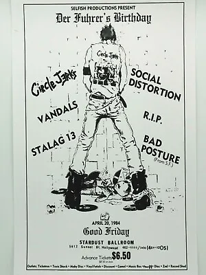 $14.95 • Buy Circle Jerks Social Distortion Stardust Ballroom 1984 La Punk Concert Poster