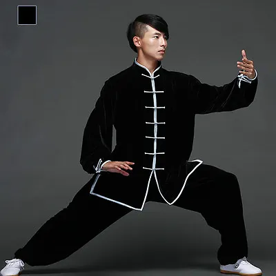 Chinese Kung Fu Velvet Pleuche Uniform Martial Arts Tai Chi Suits Wushu Clothing • £59.64
