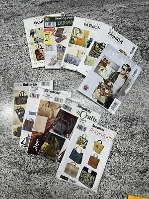 Bags Totes & Purses Sewing Patterns LOT OF 10 McCalls Simplicity Butterick • $19.95