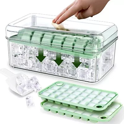 Longzon Mini Ice Cube Tray With Lid And Bin 60 Pcs Ice Cube Trays For Freezer • $28.75