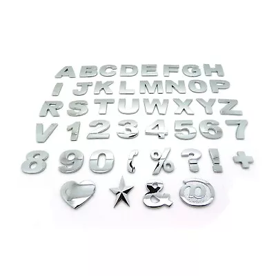 Chrome 3D Self-adhesive Letter Number Car Badge Emblem Sticker For Home & Auto • £1.99