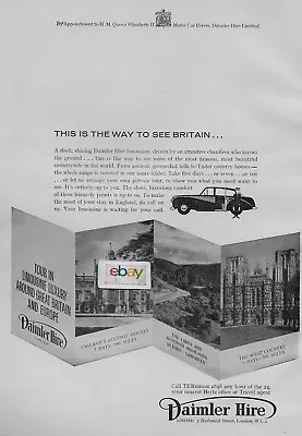 Daimler Hire London The Way To See Britain By Limousine & Chauffeur 1961 Ad • £9.63