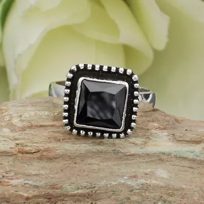 Natural Black Onyx Gemstone 925 Silver Ring Handmade Jewelry Ring All Sizes • $7.31