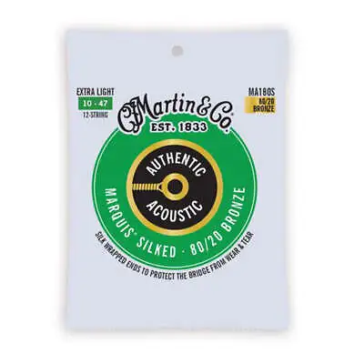Martin Authentic Acoustic Marquis Silked Bronze 80/20 12-String Guitar Strings  • $11.99