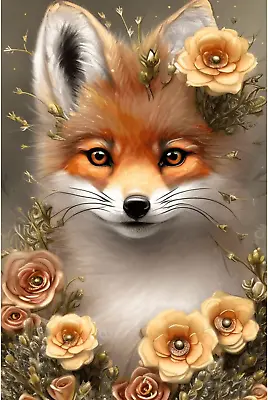 EOBROMD Fox Diamond Painting Kits 5D Flowers Diamond Painting Kits For Adults • £6.69