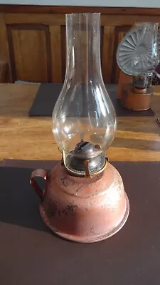 £16 • Buy Vintage Veritas Tin Finger Oil Lamp With Glass Chimney .