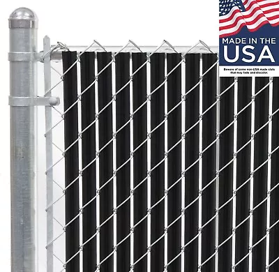 8 Ft High Black Wave Slat™ Single Wall Privacy Chain Link Fence Slats • $108