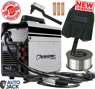 Autojack 130 Amp MIG Welder With A Auto Wire Feed NON Live Torch Gasless Welding • £109.99