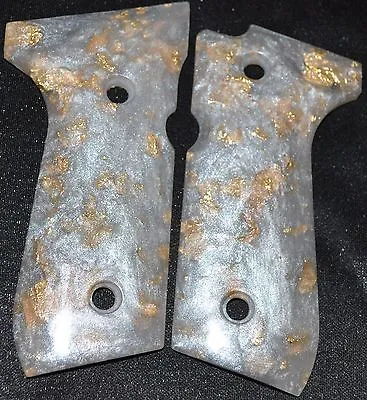 Beretta 92FS Pistol Grips Pearl With Gold Leaf Plastic • $30