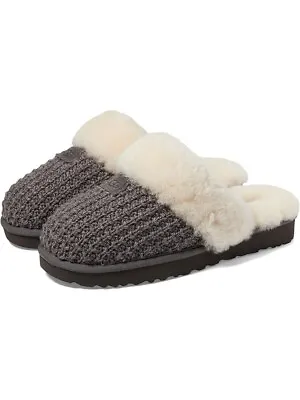 UGG Cozy Knit Genuine Shearling Slipper Charcoal/Grey Women’s 5 New $120 • $79.99