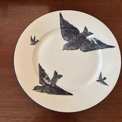 VTG VICTORIA AUSTRIA 9.5  BLUE BIRD PLATE - DISH  Porcelain Handpainted • $18