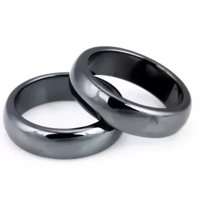 Natural Magnetic Black Hematite Ring - Anxiety Balance Circulation Blood Energy  • £2.63