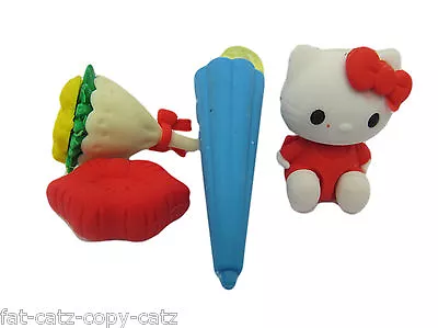 Set Of 4 Cute Hello Kitty Japanese Style Rubbers Erasers Party Bag Gift Ukseller • £2.95