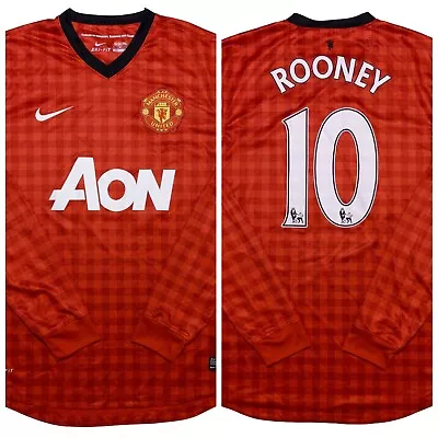 NIKE Manchester United Wayne Rooney 2012 Long Sleeve Jersey 479279 Red Medium M • $79.99