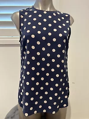 Navy Silk Sleeveless Top Size S • $18